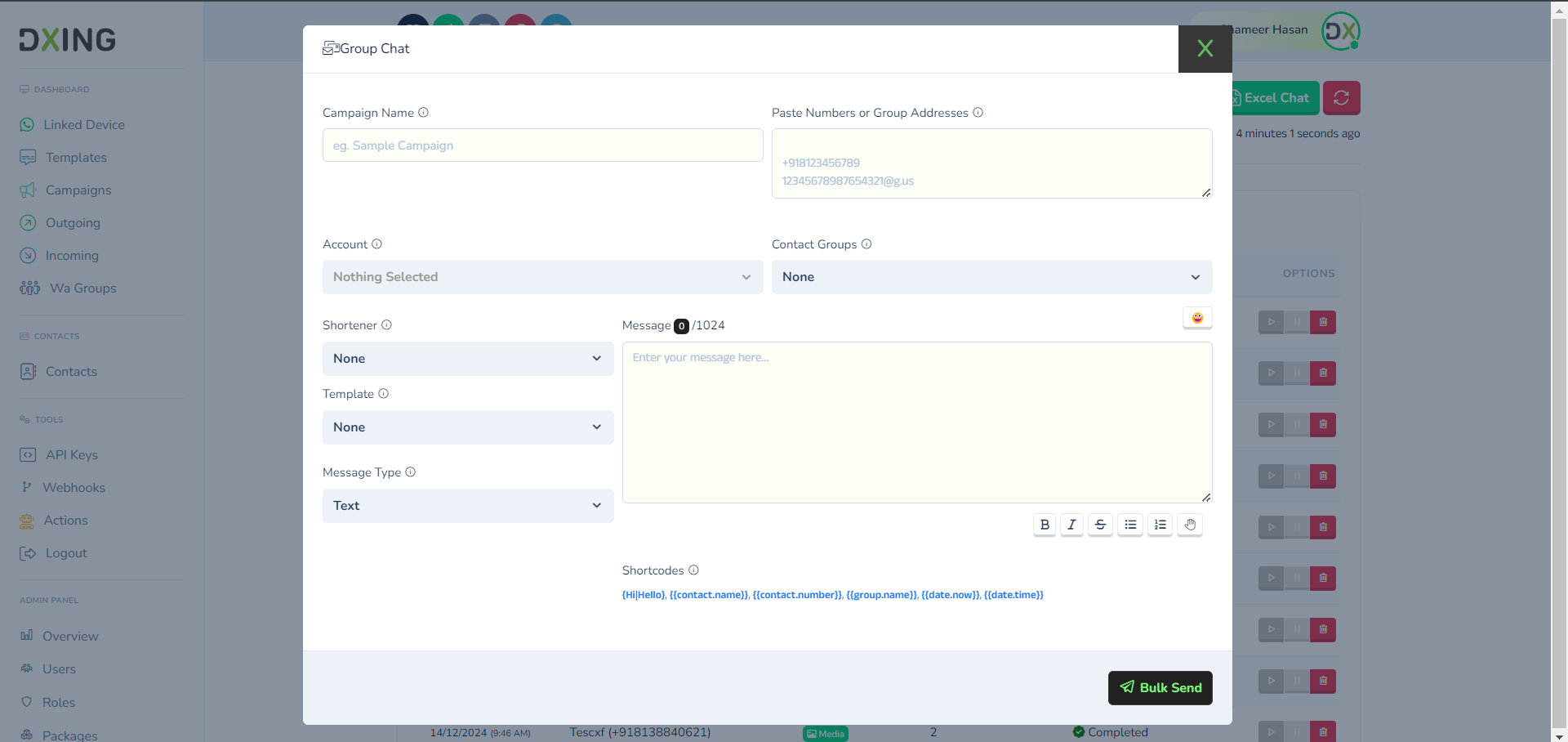 Group Bulk Chat