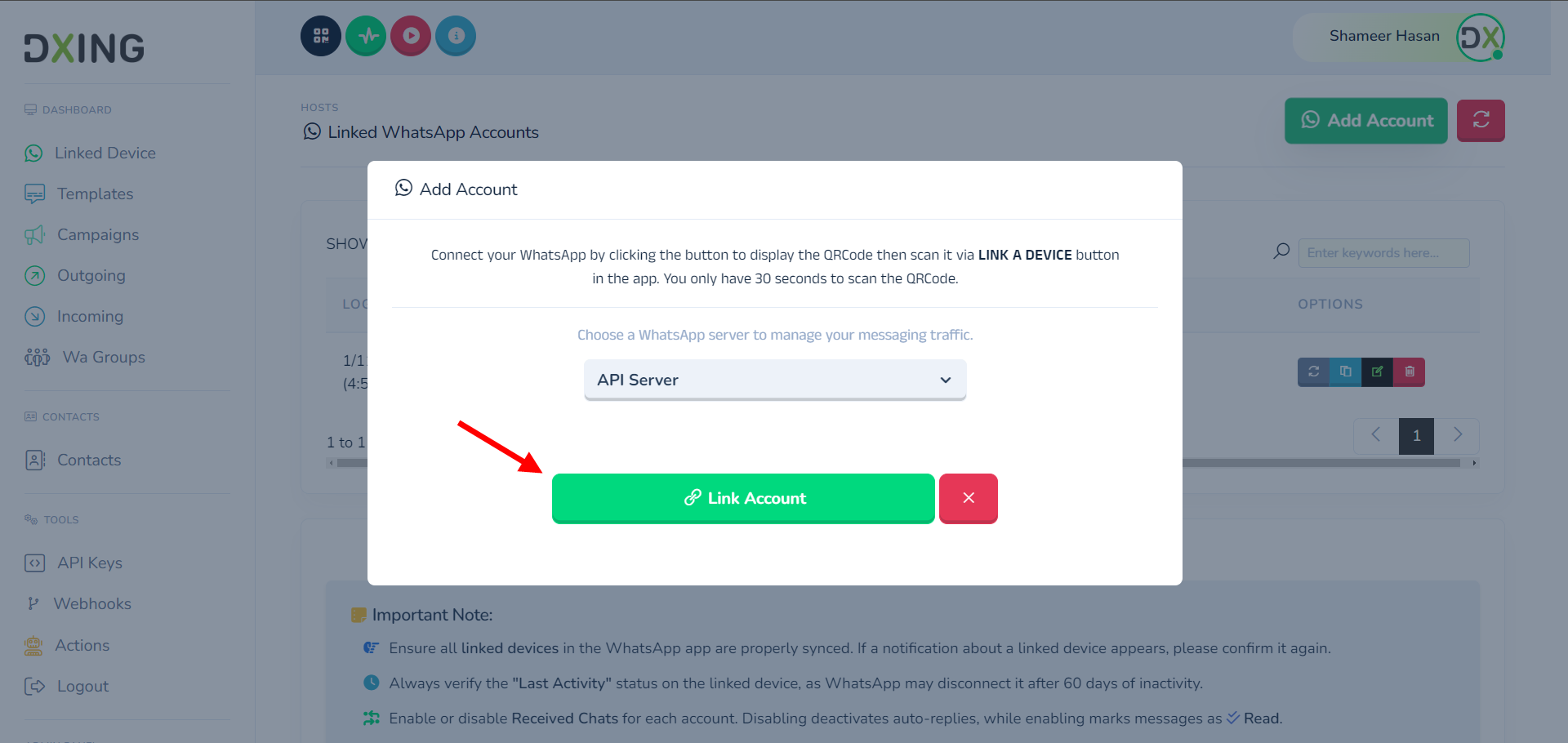 Add Account Button